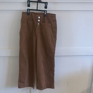 SIDEDEEL High Waisted Cropped Wide Leg Jean